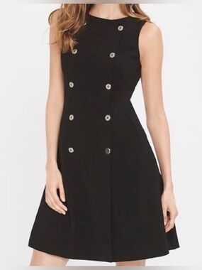 White House Black Market Sleeveless Double-Breasted A-Line Dress